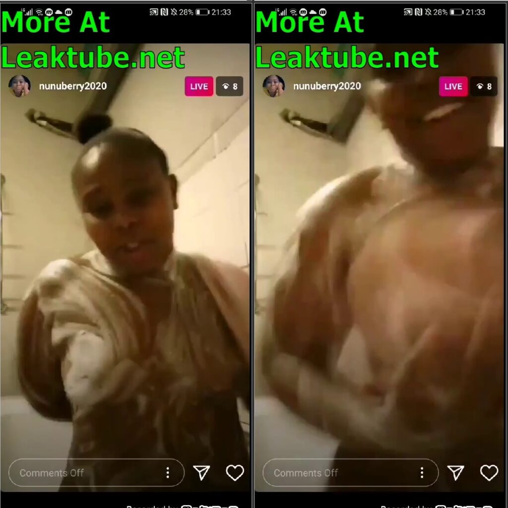 LIVESHOWS Mzansi Babe Nunu Bath Live On Instagram