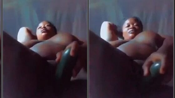 Nigeria Kaduna State GIrl Damilola Masturbating With Big Cucumber Part 2 - LEAKTUBE