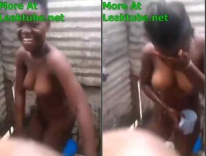 Village Girl Bathing While Boyfriend Record | LEAKTUBE